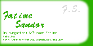 fatime sandor business card